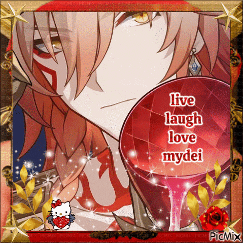 a picture of a man with the words live laugh love mydei written on it