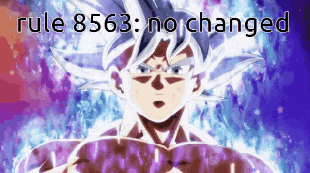 a picture of a cartoon character with the words rule 8563 no changed above him