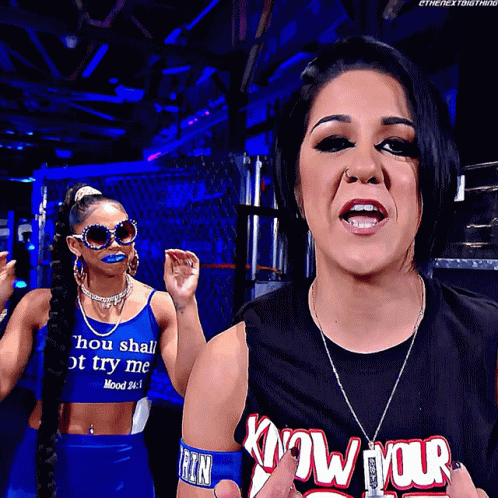 Bianca Belair Bayley GIF - Bianca Belair Bayley Talking Shit Behind Your Back GIFs