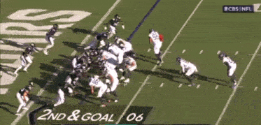 a football game is being played on cbs