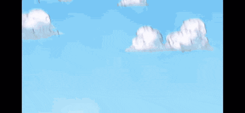 a blue sky with white clouds and black lines on it .