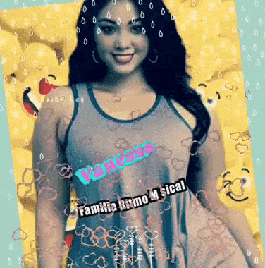 a woman is wearing a tank top that says vanessa