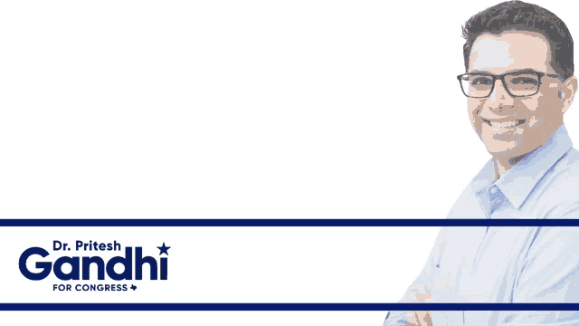 a poster for dr. pitesh gandhi for congress says this is the moment to have public health experts in congress