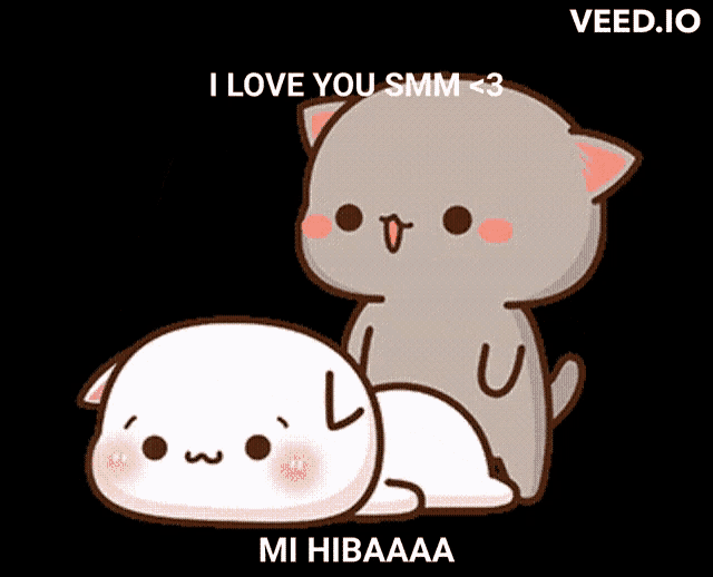 a cartoon of a cat giving a white cat a piggyback ride