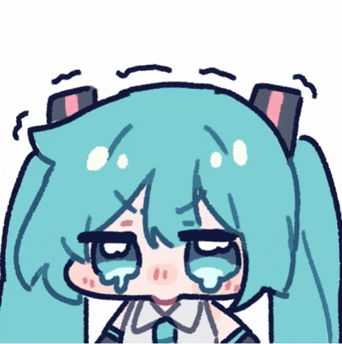 a cartoon drawing of a girl with blue hair
