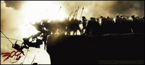 Off The Cliff - 300 GIF - 300 Off The Cliff Battle GIFs