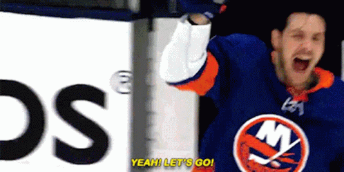 New York Islanders Mat Barzal GIF - New York Islanders Mat Barzal Yeah Lets Go GIFs