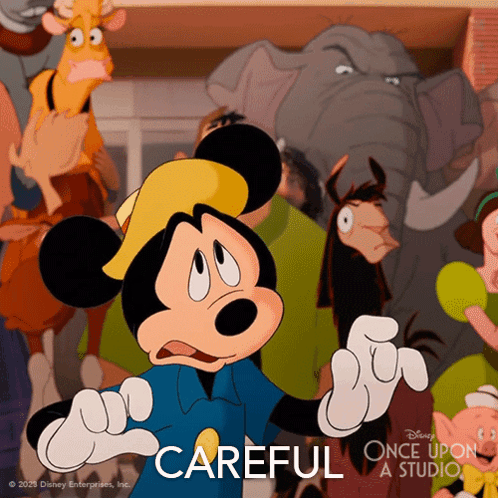 Careful Mickey Mouse GIF - Careful Mickey Mouse Once Upon A Studio GIFs
