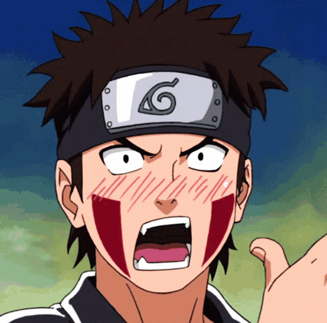a close up of a cartoon character with a headband with the letter g on it