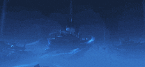 a blue background with a boat in the middle of it