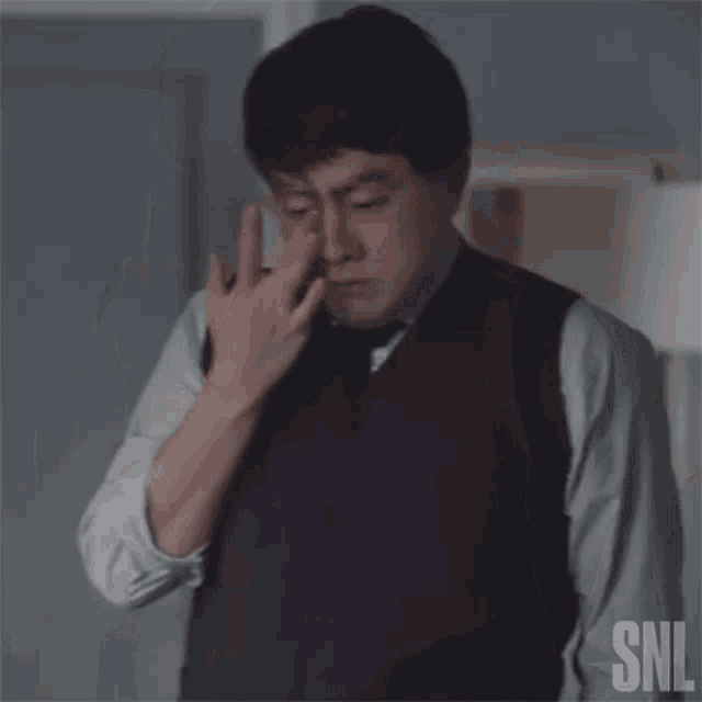 Crying Bowen Yang GIF - Crying Bowen Yang Saturday Night Live GIFs