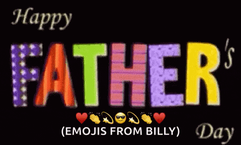 a happy father 's day greeting card with emojis