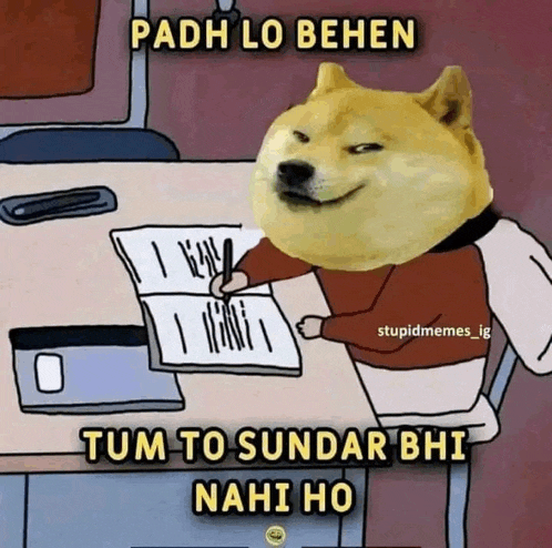a cartoon of a dog writing on a piece of paper