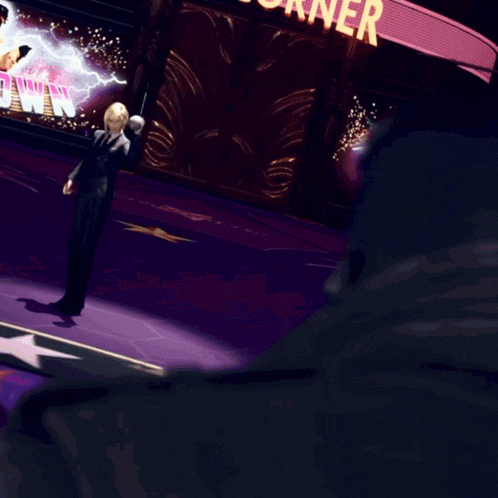 a man in a suit is standing in front of a sign that says usclche
