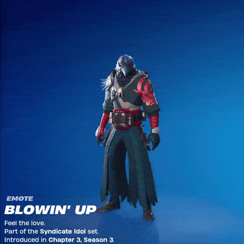 a screenshot of a video game character that says blowin up