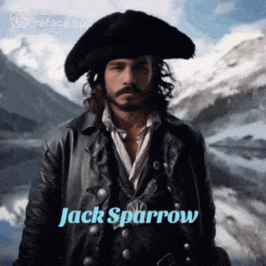 a picture of a man with the name jack sparrow