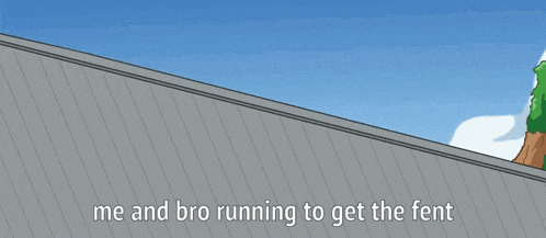 a cartoon of two stick figures running with the caption me and bro running to get the fent
