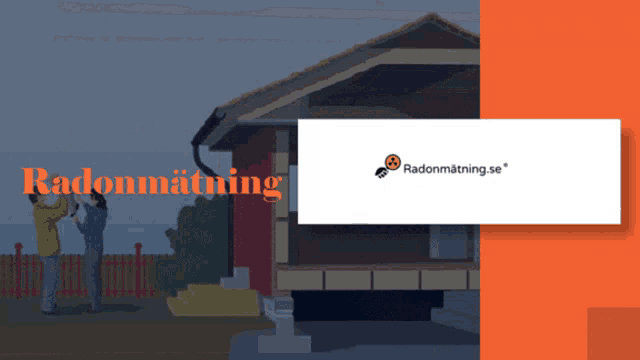 an advertisement for radonmätning.se with a picture of a house in the background