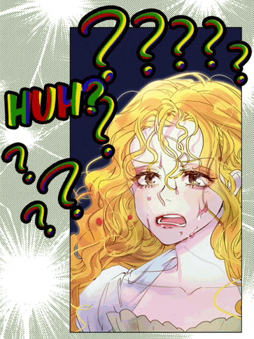 a cartoon drawing of a woman with a question mark above her