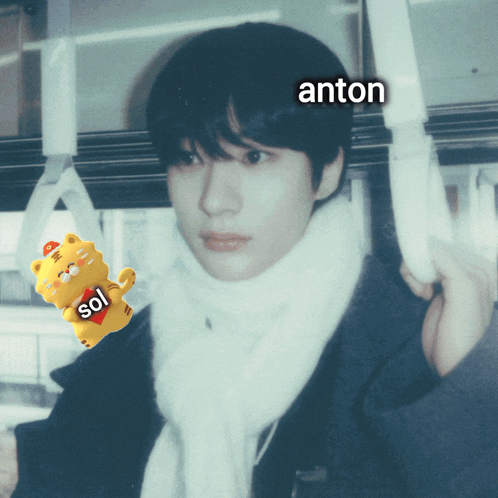 a man with the name anton written on his head