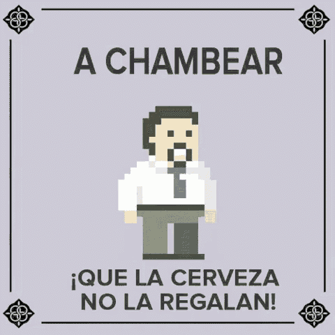 a pixel art of a man with the words a chambear