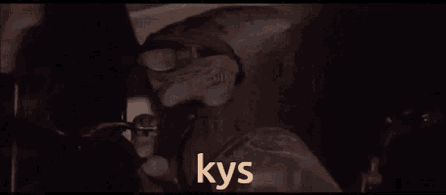 a computer generated image with the word kys in white letters