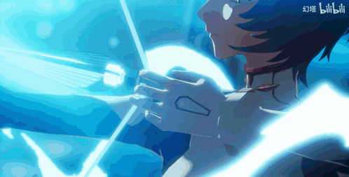 a blurry picture of a person with the word bilibili on the bottom left