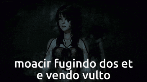 a black background with the words noacir fugindo dos et e vendo vulto on it