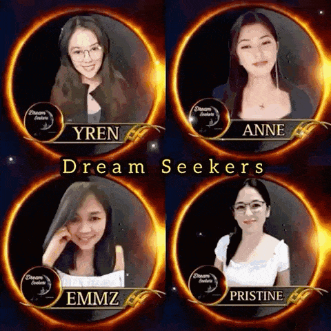 a collage of four women with the names yren anne emmz and pristine on them