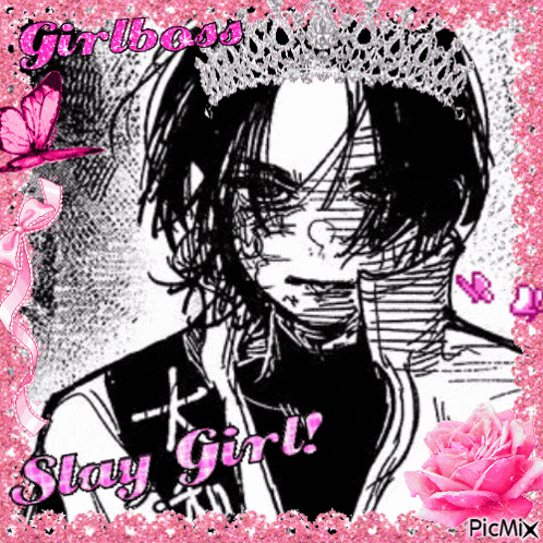 a black and white drawing of a girl with a tiara on her head and the words stay girl