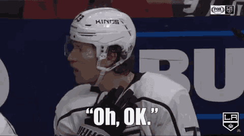 a hockey player says " oh ok " while wearing a helmet