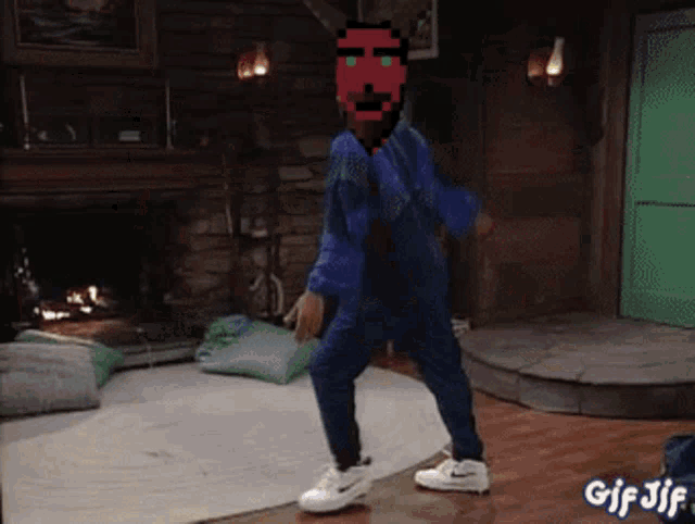 a gif of a person dancing with the words gif jif below