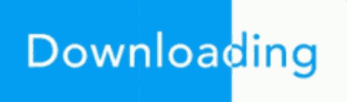 a blue and white sign that says " downloading "