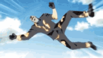a man in a mask is flying through the air