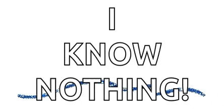 a picture of a dolphin with the words " i know nothing " underneath it