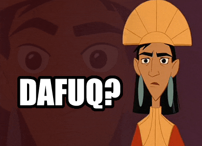 a cartoon character with a hat and earrings says dafuqq