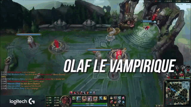 a screenshot of a video game with the words olaf le vampirique on the bottom