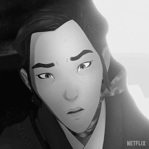 a black and white drawing of a man with a netflix logo on the bottom right