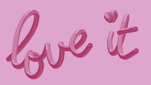 the word love is written in pink letters