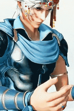 a close up of a video game character 's hand