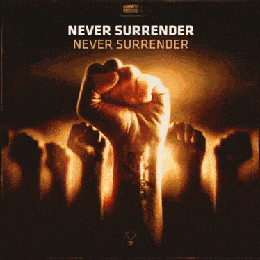 a man and a woman are featured on the cover of a never surrender album
