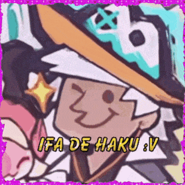 a picture of a cartoon character with the words ifa de haku : v