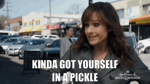 a woman says kinda got yourself in a pickle in a hallmark movie