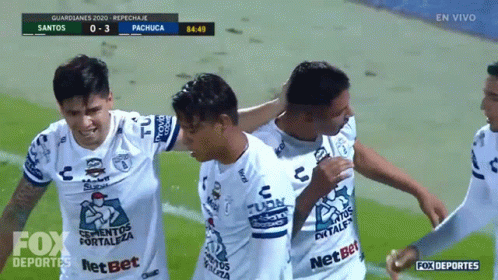 High Five Monterrey Vs Puebla GIF - High Five Monterrey Vs Puebla Hug GIFs