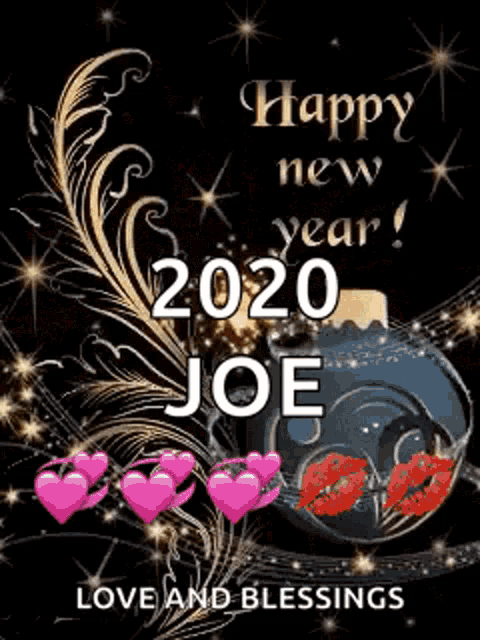 a greeting card that says happy new year 2020 joe