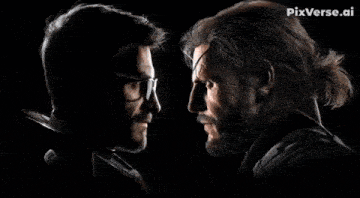 two men are touching each other 's faces with pixverse.ai written in the corner