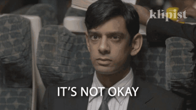a man in a suit and tie says it 's not okay in a clipist ad
