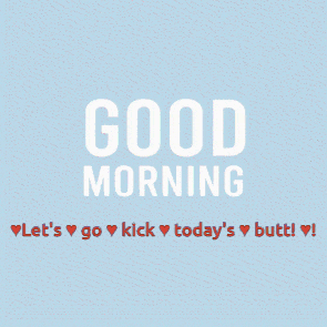 a red and blue background with the words good morning