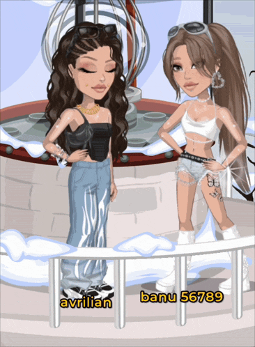 avrilian and banu are standing next to each other on a fence
