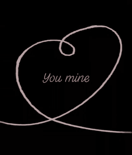 a drawing of a swirl with the words " you mine " on it